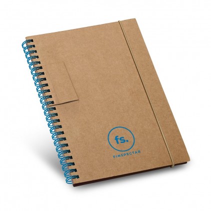 Caderno B6 com folhas pautadas reciclado