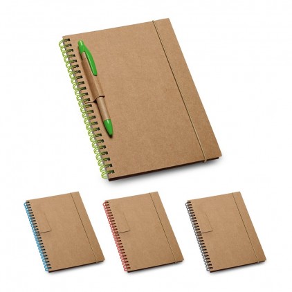 Caderno B6 com folhas pautadas reciclado