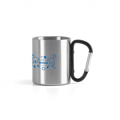 Caneca inox 230 ML Com mosquetão Personalizada