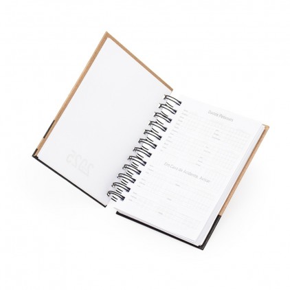 Agenda diária Kraft 2025 c/ espiral  Personalizada